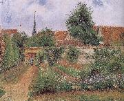 Camille Pissarro gardens of the early morning oil painting reproduction